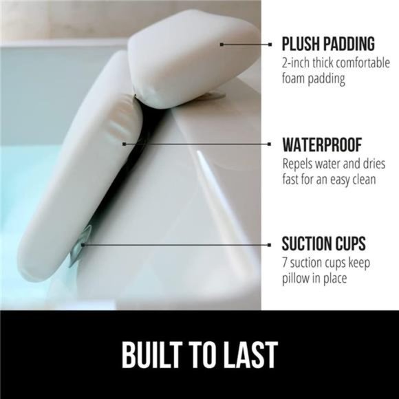 Comfortable Bath Pillow for Bathtub Great for Back Support Waterproof - Picture 6 of 6
